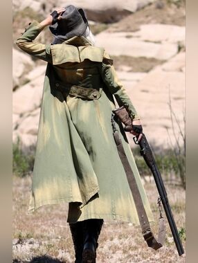 DraculaClothing Western Duster Jacket Steampunk open long coat sz M / L